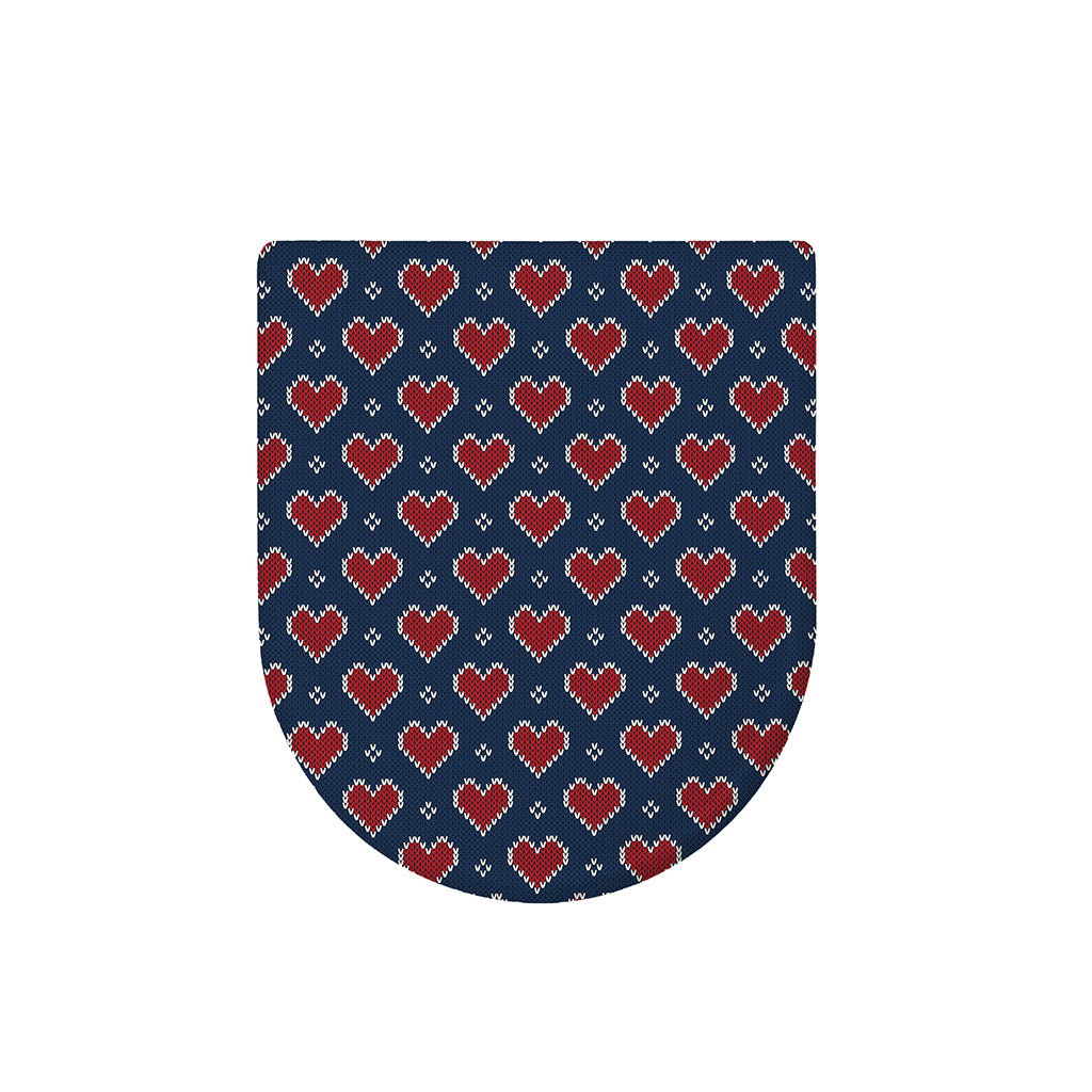 Heart Knitted Pattern Print Toilet Lid Cover