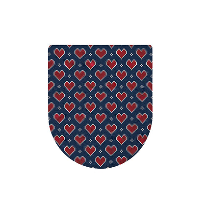 Heart Knitted Pattern Print Toilet Lid Cover