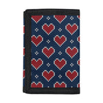 Heart Knitted Pattern Print Trifold Wallet