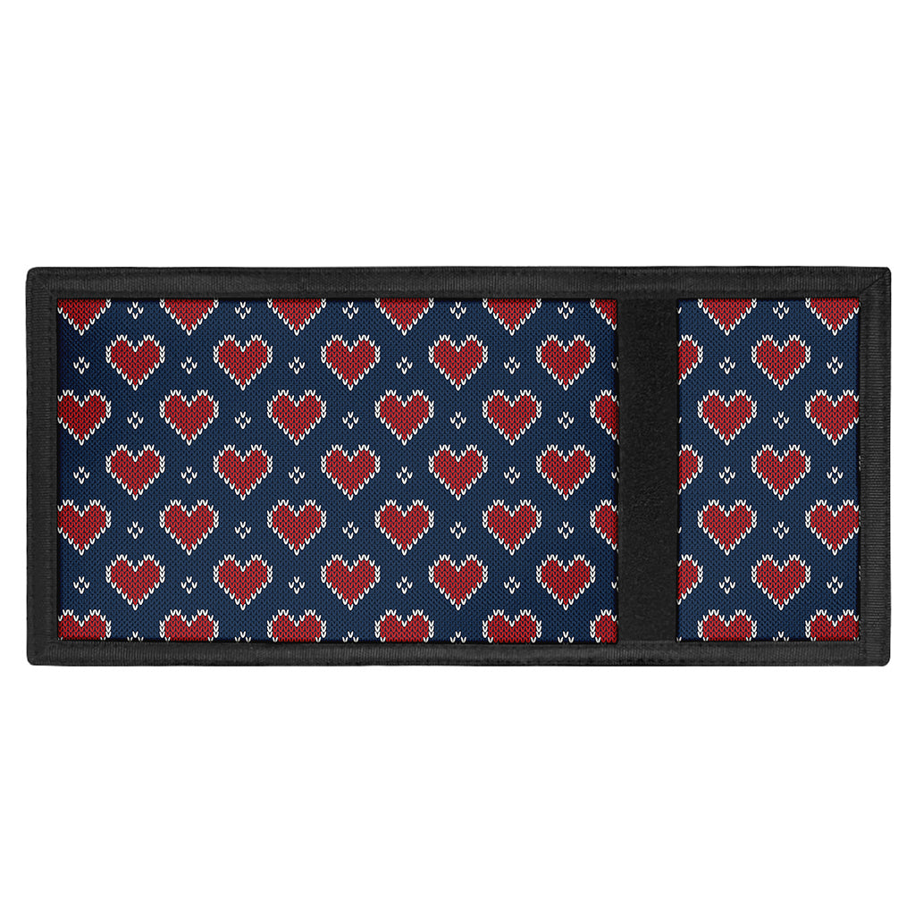 Heart Knitted Pattern Print Trifold Wallet