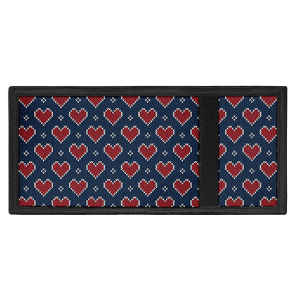 Heart Knitted Pattern Print Trifold Wallet