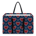 Heart Knitted Pattern Print Utility Tote Bag