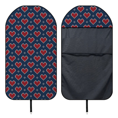 Heart Knitted Pattern Print Waterproof Car Seat Cover