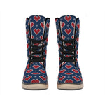 Heart Knitted Pattern Print Winter Boots