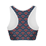 Heart Knitted Pattern Print Women's Sports Bra