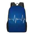 Heartbeat Cardiogram Print 17 Inch Backpack