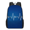 Heartbeat Cardiogram Print 17 Inch Backpack