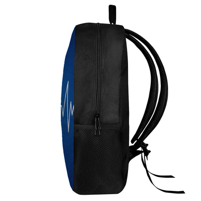 Heartbeat Cardiogram Print 17 Inch Backpack