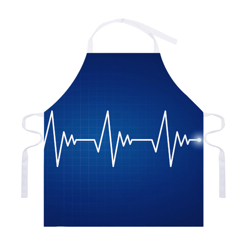 Heartbeat Cardiogram Print Adjustable Apron