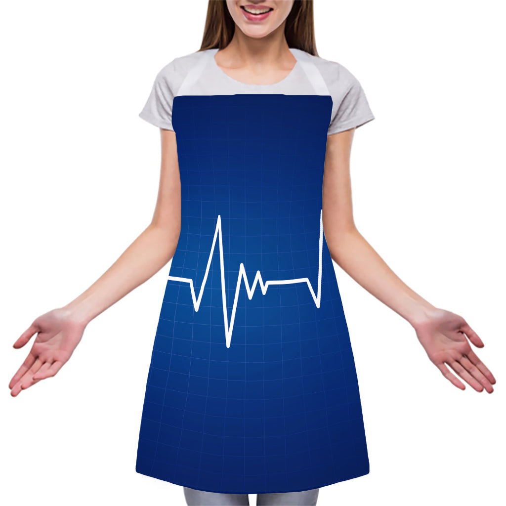 Heartbeat Cardiogram Print Adjustable Apron