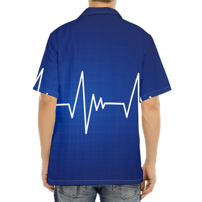 Heartbeat Cardiogram Print Aloha Shirt