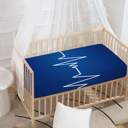 Heartbeat Cardiogram Print Baby Crib Sheet