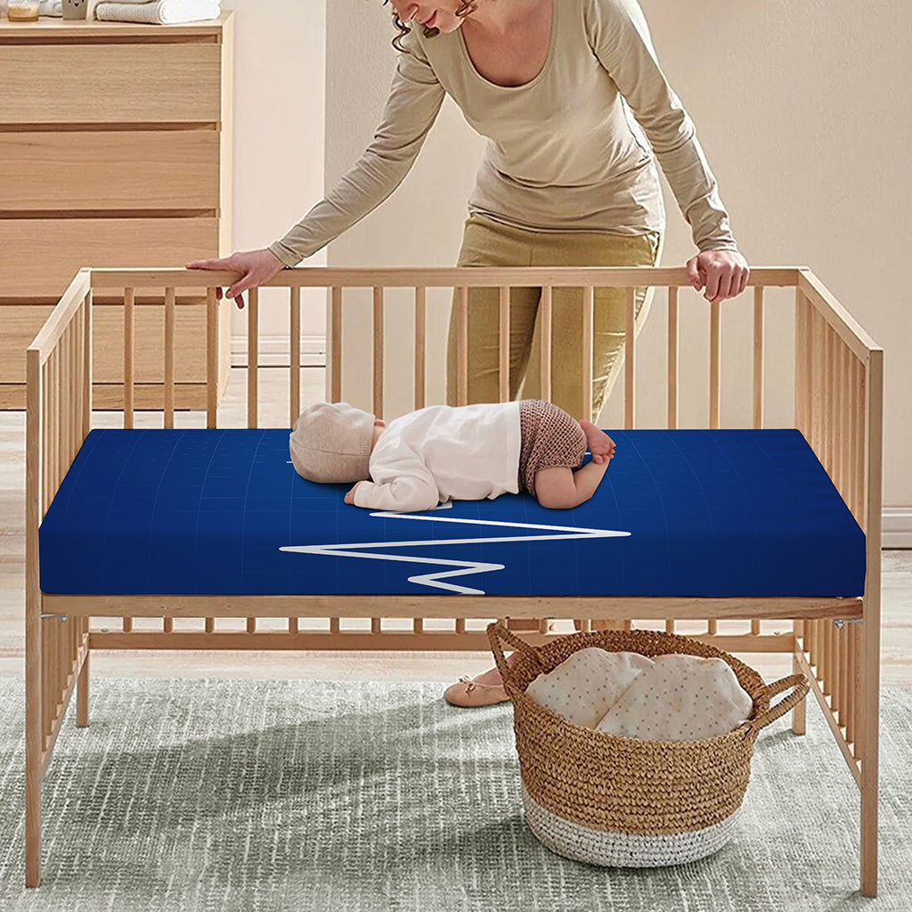 Heartbeat Cardiogram Print Baby Crib Sheet