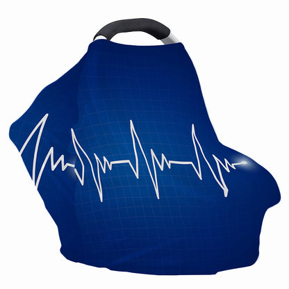 Heartbeat Cardiogram Print Baby Seat Cover