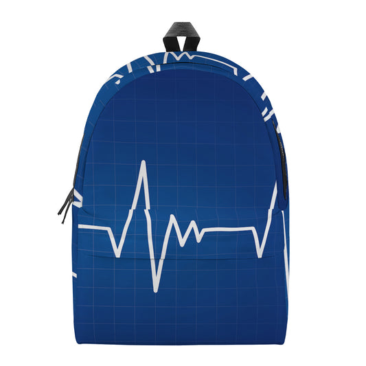Heartbeat Cardiogram Print Backpack