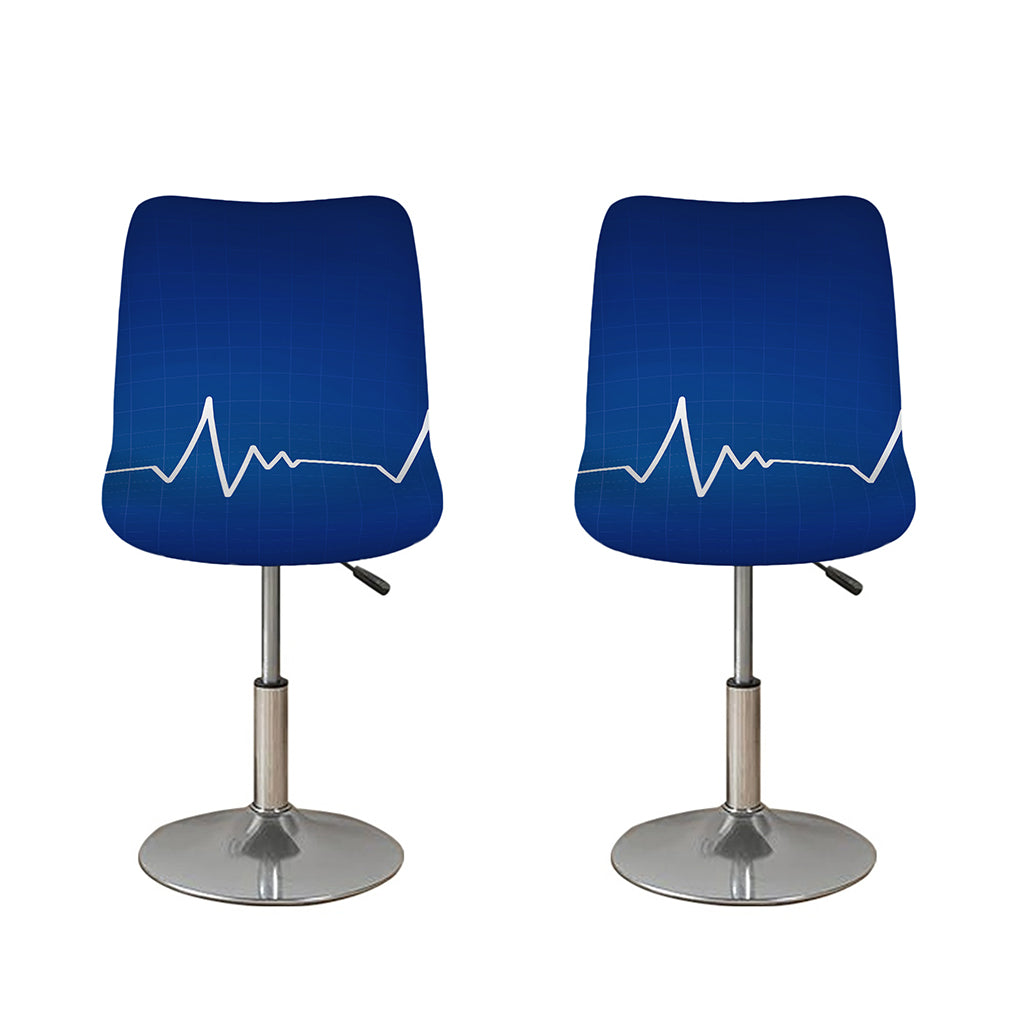 Heartbeat Cardiogram Print Bar Stool Covers