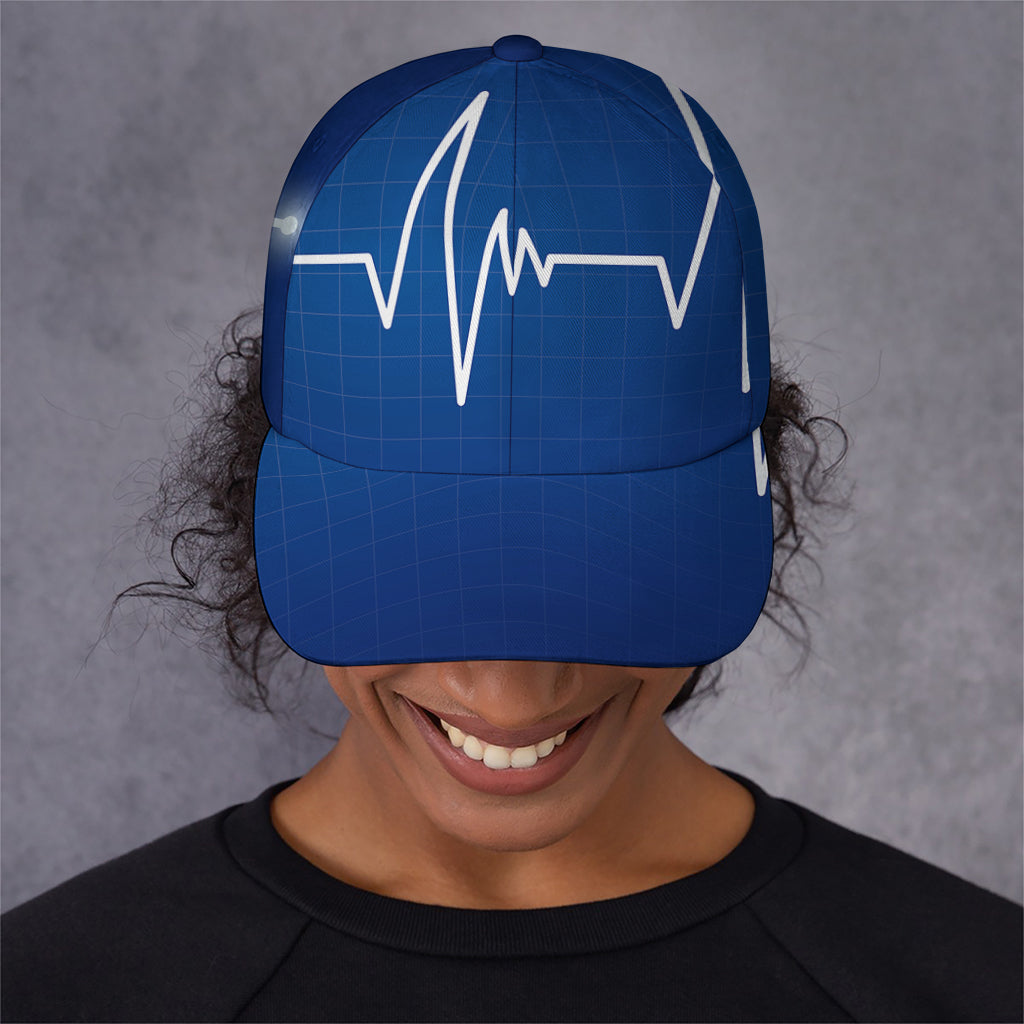 Heartbeat Cardiogram Print Baseball Cap