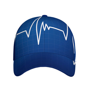 Heartbeat Cardiogram Print Baseball Cap