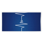 Heartbeat Cardiogram Print Beach Towel