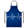Heartbeat Cardiogram Print Bib Apron With Pocket