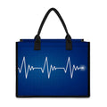 Heartbeat Cardiogram Print Canvas Tote Bag