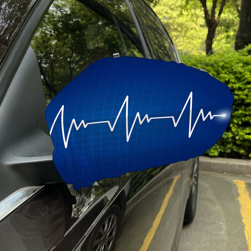 Heartbeat Cardiogram Print Car Side Mirror Covers