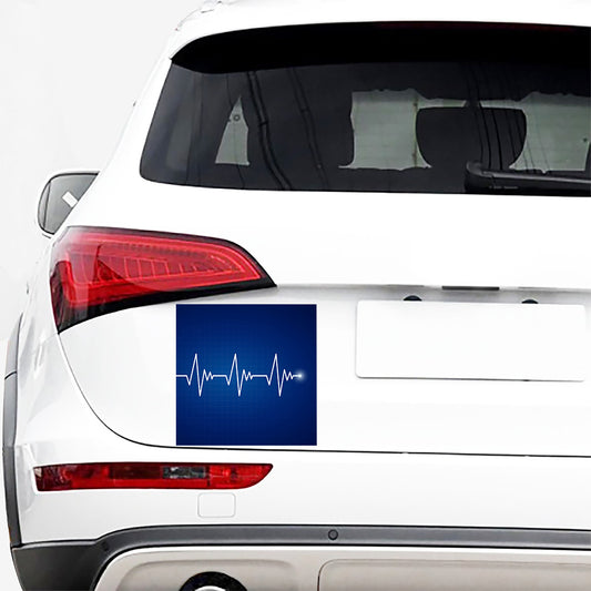 Heartbeat Cardiogram Print Car Sticker