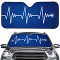 Heartbeat Cardiogram Print Car Windshield Sun Shade