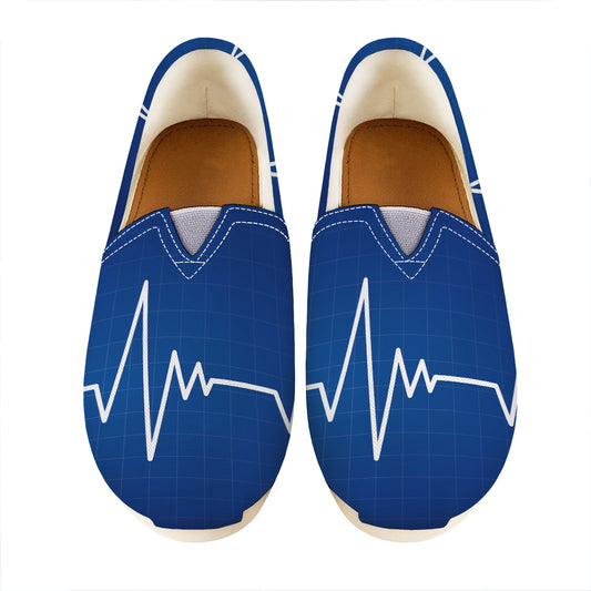 Heartbeat Cardiogram Print Casual Shoes