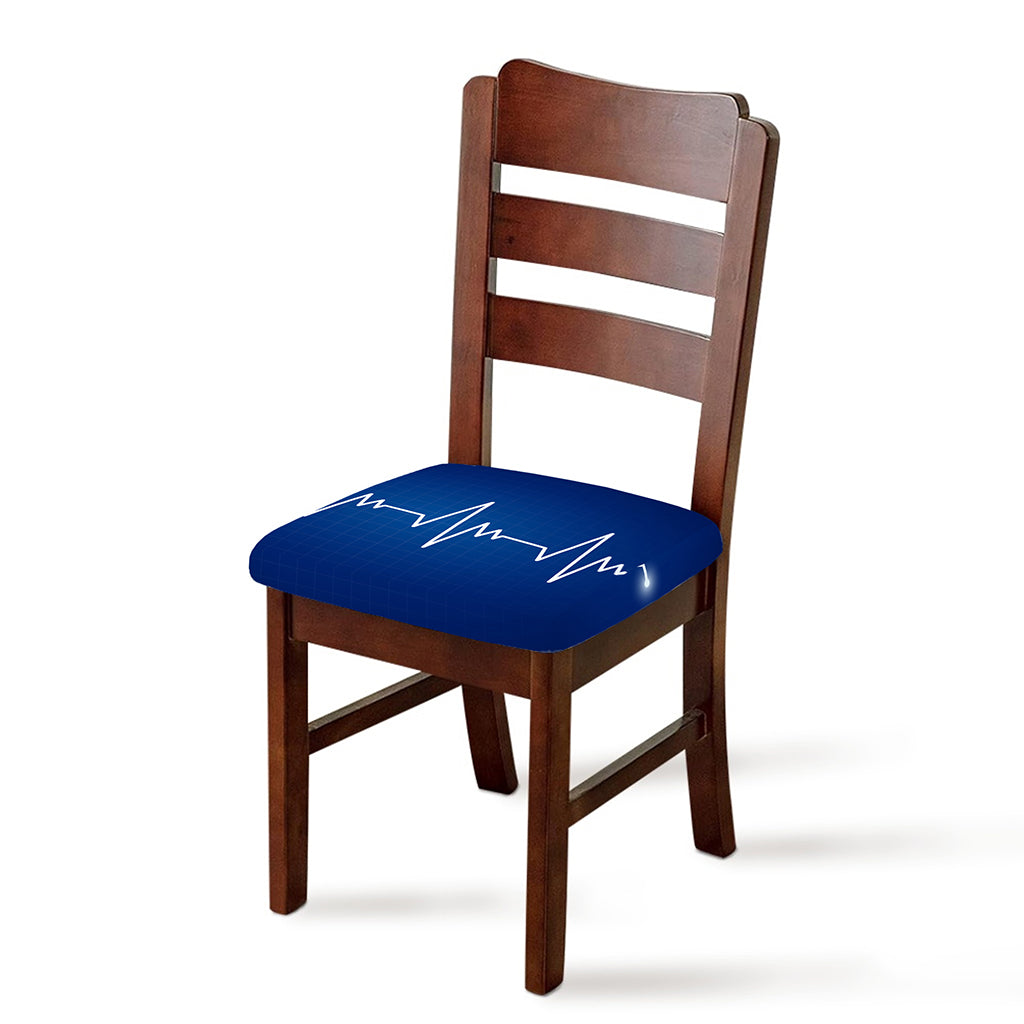 Heartbeat Cardiogram Print Chair Cushion Cover