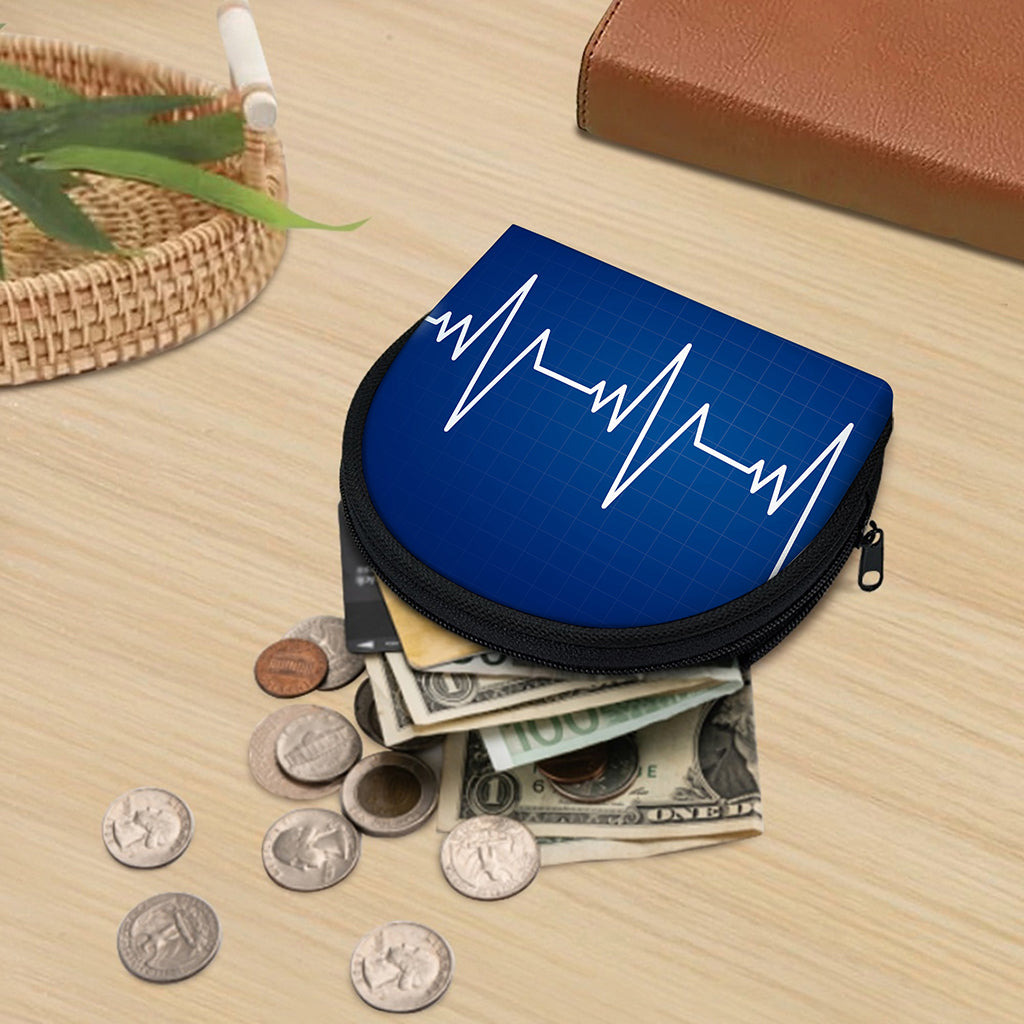 Heartbeat Cardiogram Print Coin Purse
