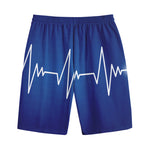 Heartbeat Cardiogram Print Cotton Shorts
