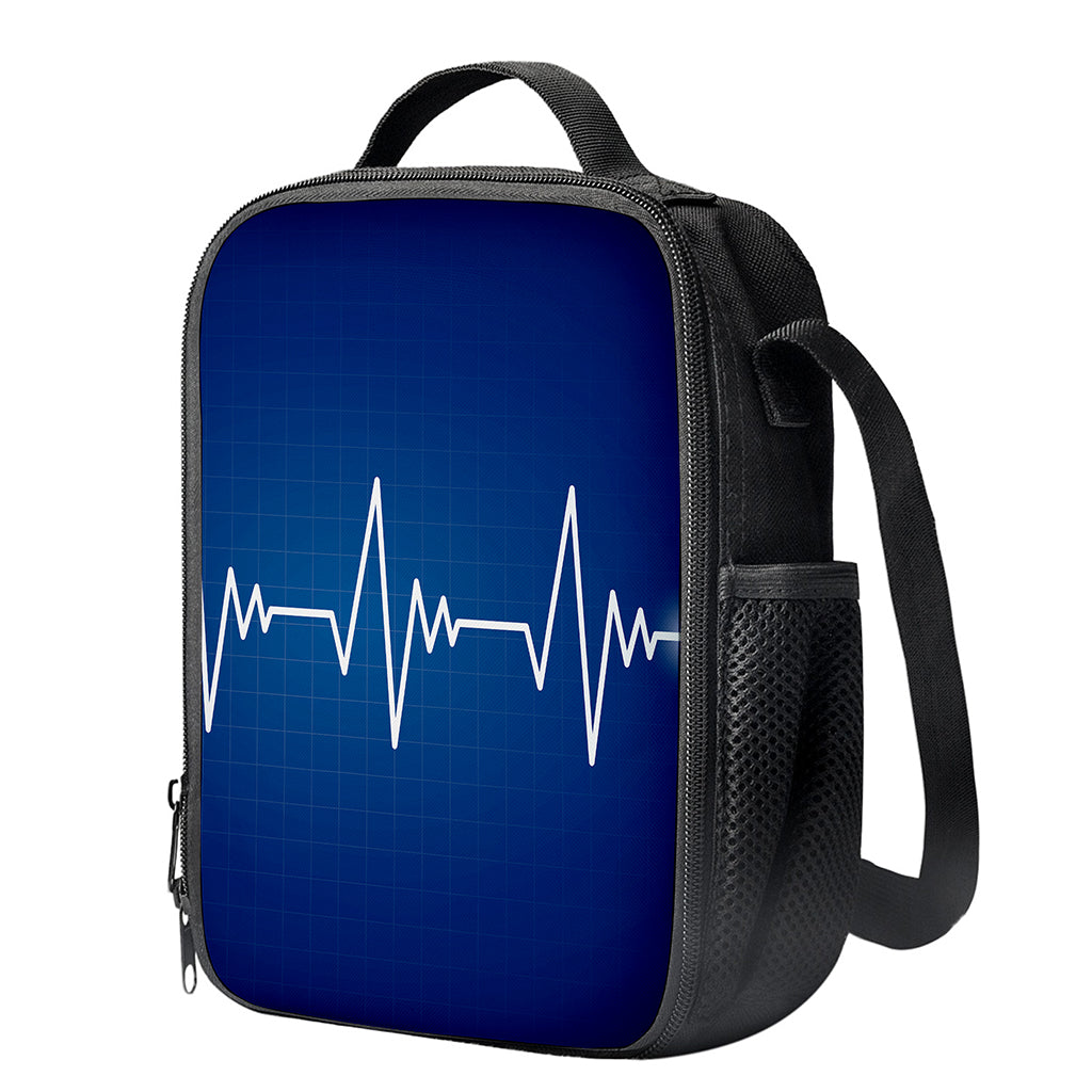 Heartbeat Cardiogram Print Crossbody Lunch Bag
