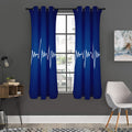 Heartbeat Cardiogram Print Grommet Curtain Panels