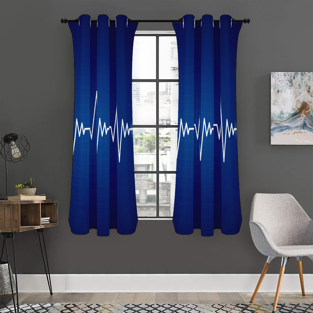 Heartbeat Cardiogram Print Curtain