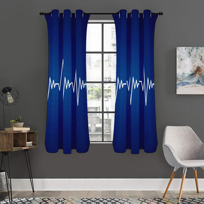 Heartbeat Cardiogram Print Curtain