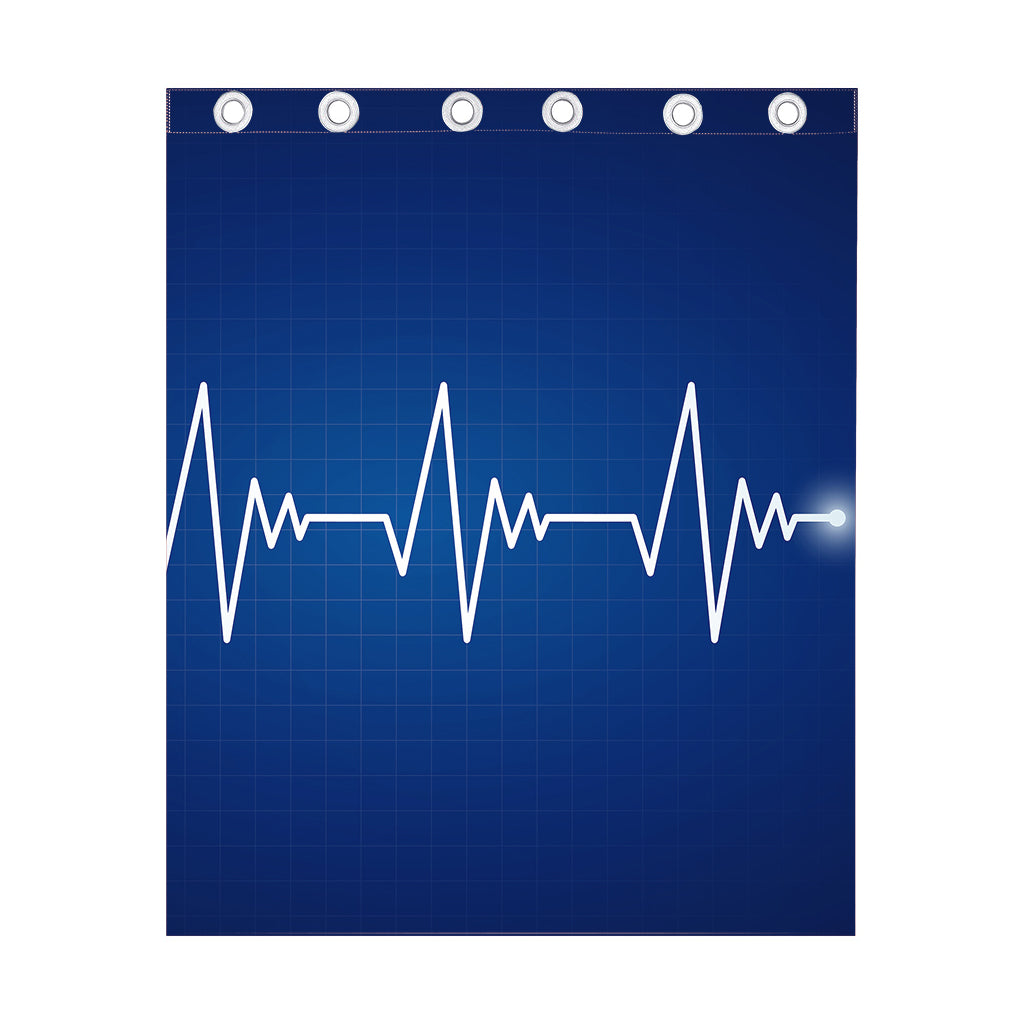 Heartbeat Cardiogram Print Curtain