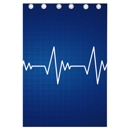 Heartbeat Cardiogram Print Curtain