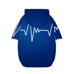 Heartbeat Cardiogram Print Dog Zip Up Hoodie