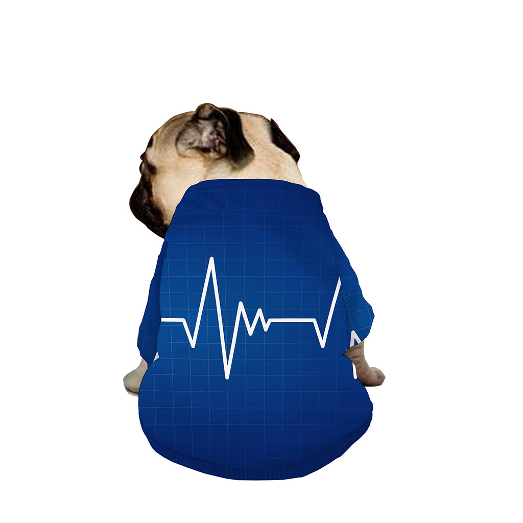 Heartbeat Cardiogram Print Dog Zip Up Jacket