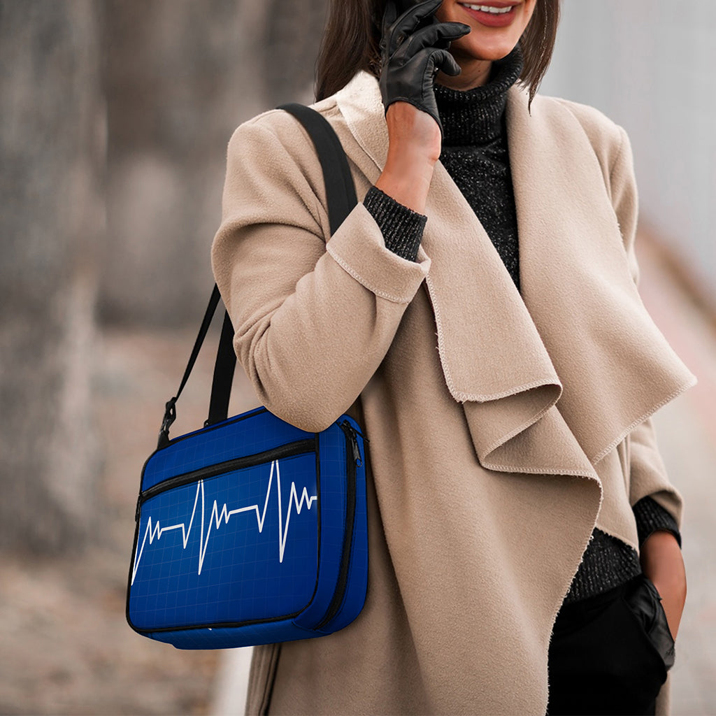 Heartbeat Cardiogram Print Double Strap Bible Bag