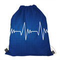 Heartbeat Cardiogram Print Drawstring Bag