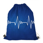 Heartbeat Cardiogram Print Drawstring Bag