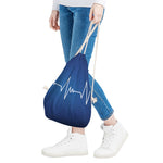 Heartbeat Cardiogram Print Drawstring Bag