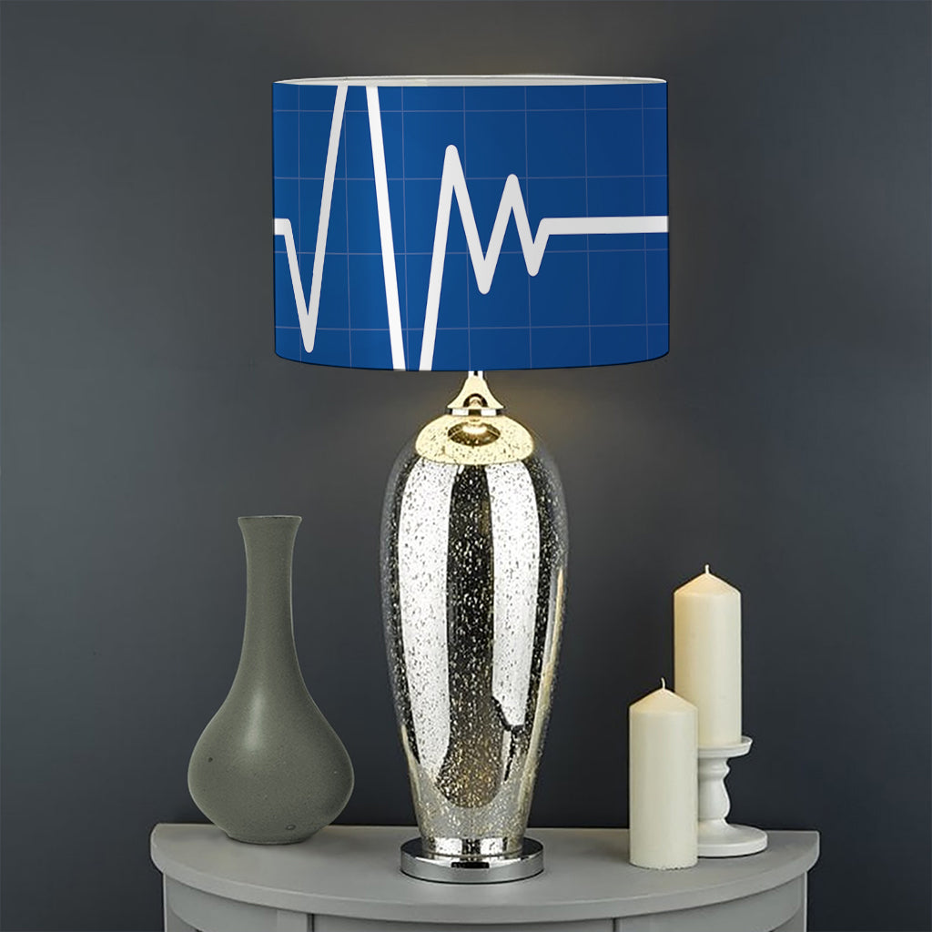 Heartbeat Cardiogram Print Drum Lamp Shade