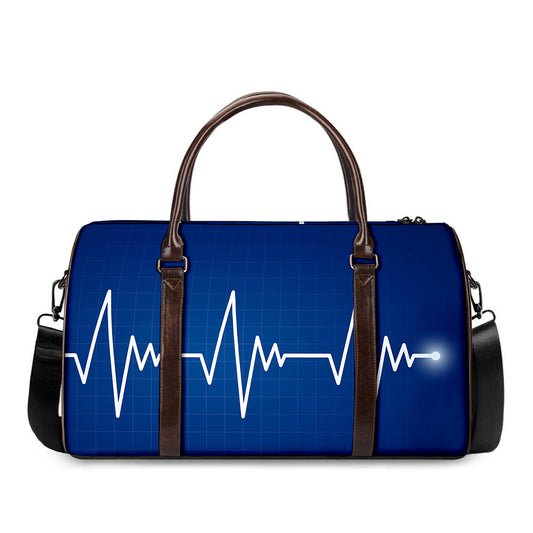 Heartbeat Cardiogram Print Duffle Bag