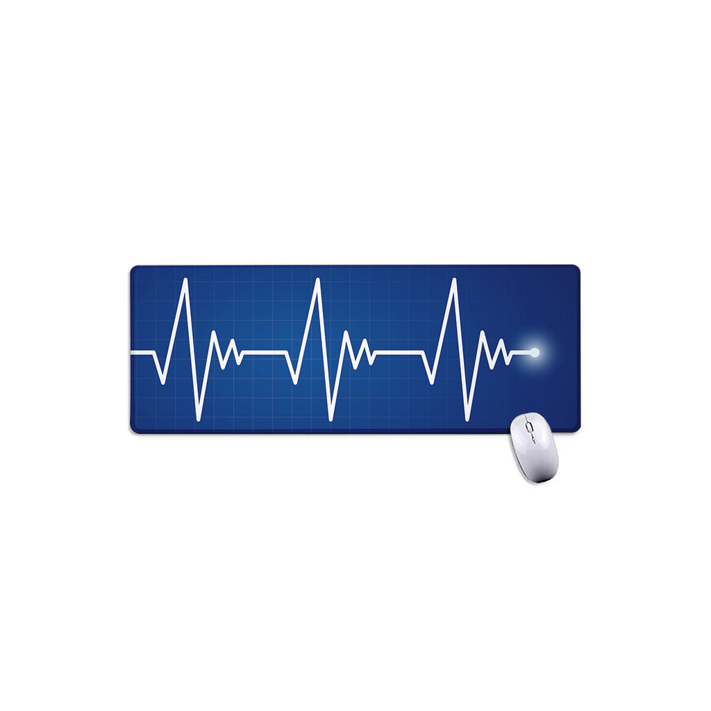 Heartbeat Cardiogram Print Extended Mouse Pad