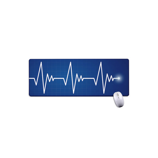 Heartbeat Cardiogram Print Extended Mouse Pad