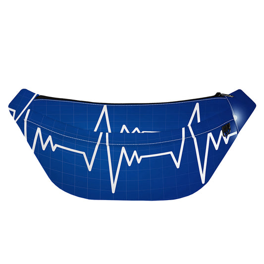Heartbeat Cardiogram Print Fanny Pack