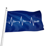 Heartbeat Cardiogram Print Flag